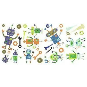 WiggleWalls | Wall Decor | Bot Droid Robots Peel Stick Wall Decals ...